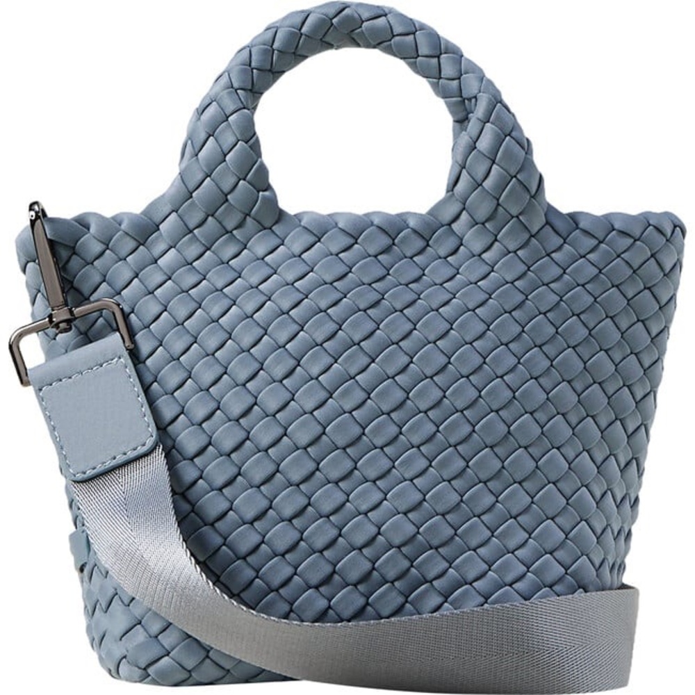 Naghedi Blue Woven Tote Bag